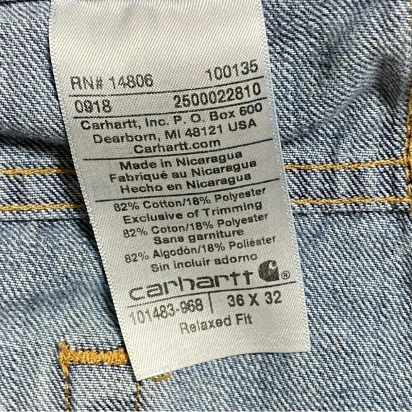 Carhartt Relaxed Fit 36x32 blue jeans Workwear Campcore‎ Cabincore - Picture 5 of 5